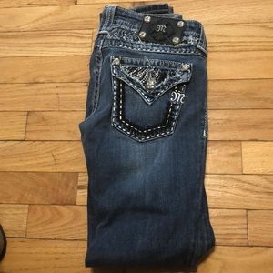 Miss Me zebra jewel skinny jeans
